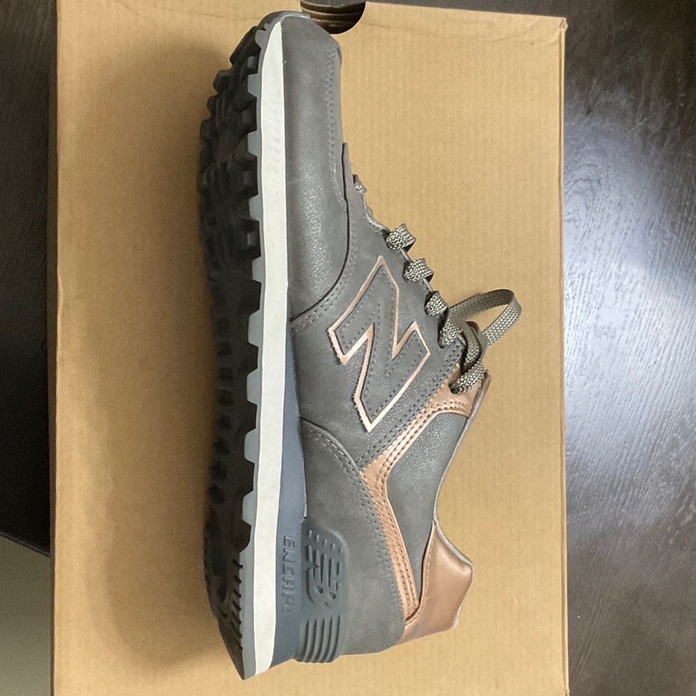New Balance Gray and Brown Sneakers with Rugged Outsole